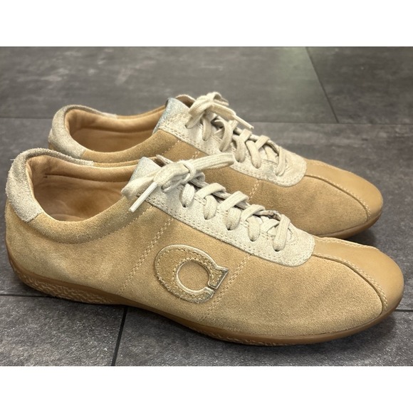 Coach Shoes - Coach Brown Logo Suede Lace Up Comfort Sneakers Women Serena Casual Shoes 7.5